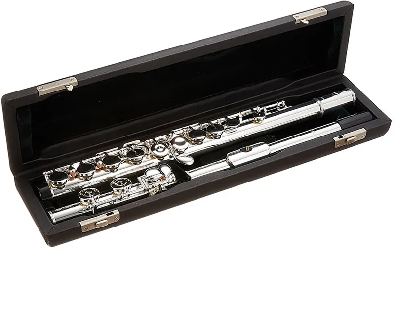 Pearl Quantz 665  Flute High Quality Silver Plated 17 Keys Flute Open Hole E-Mech Flute Musical Instrument