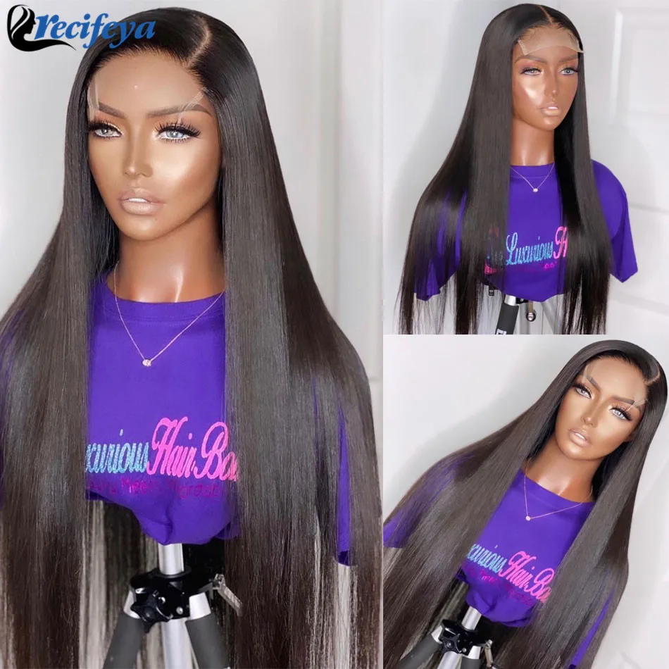 Malaysian Bone Straight Hair Lace Front Wig Transparent Lace Closure Wig 30 Inch Straight Hair Lace Front Human Hair Wigs