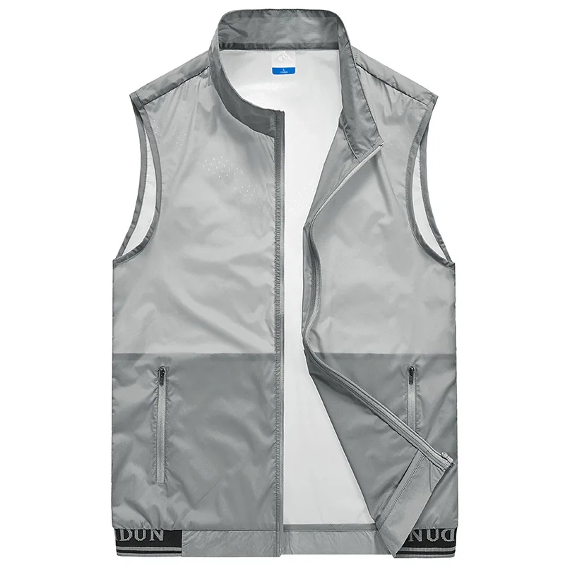 Mens Waistcoats Men\'s Summer Sleeveless Ultra-thin Waistcoat Vest Fashion Breathable Outerwear Casual Sunscreen Vest Jacket Male