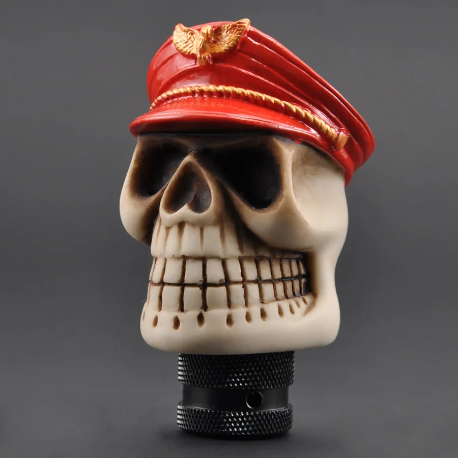 

Universal Car Auto Manual Shift Knob Lever Shifter Red Officer Hat Skull For SUV Crossover Truck Wagon Hatchback Coupe