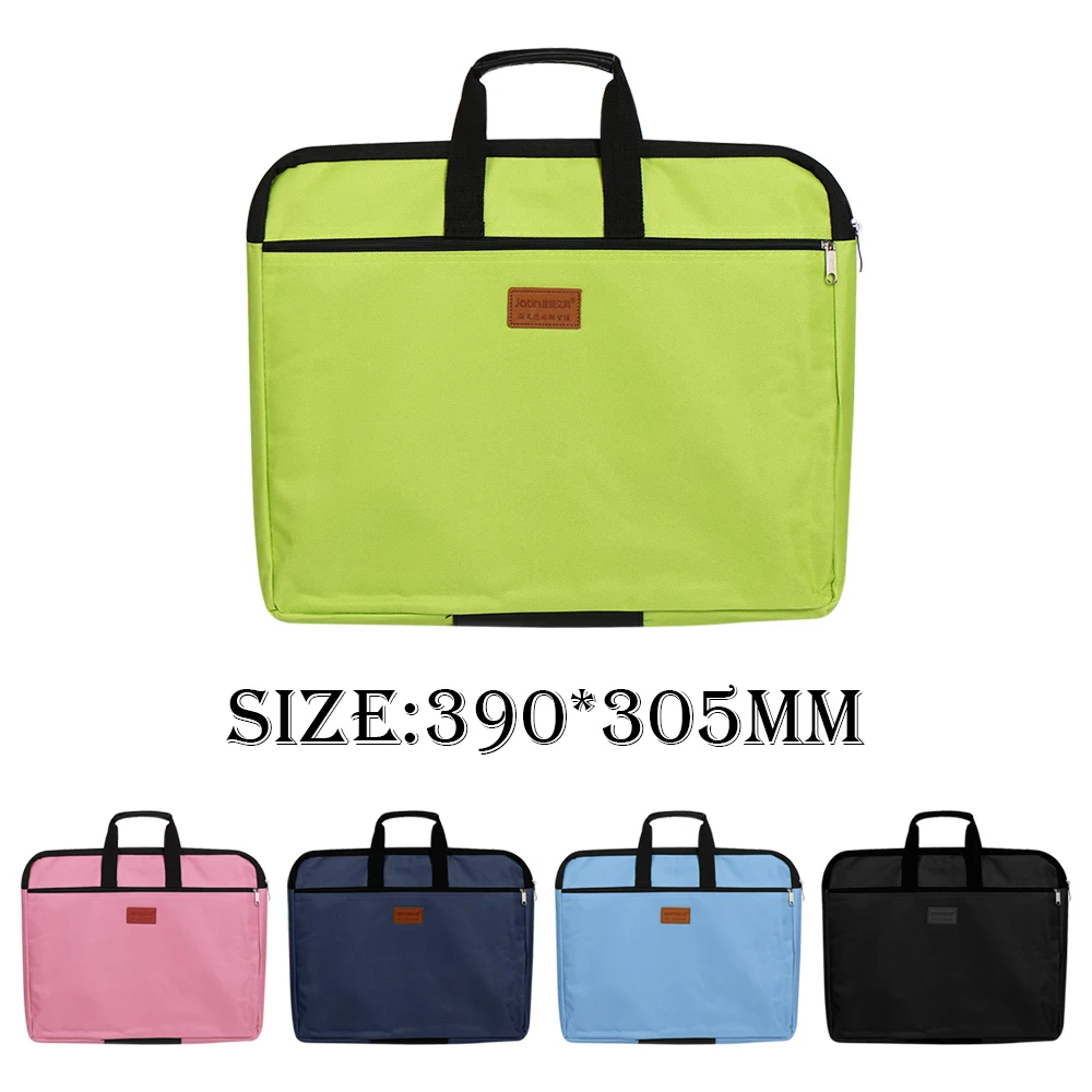 Waterproof Canvas Business Documents Handbag Double Layers Book A4 File Folder Holder with Handle Zipper Bag Big Capacity