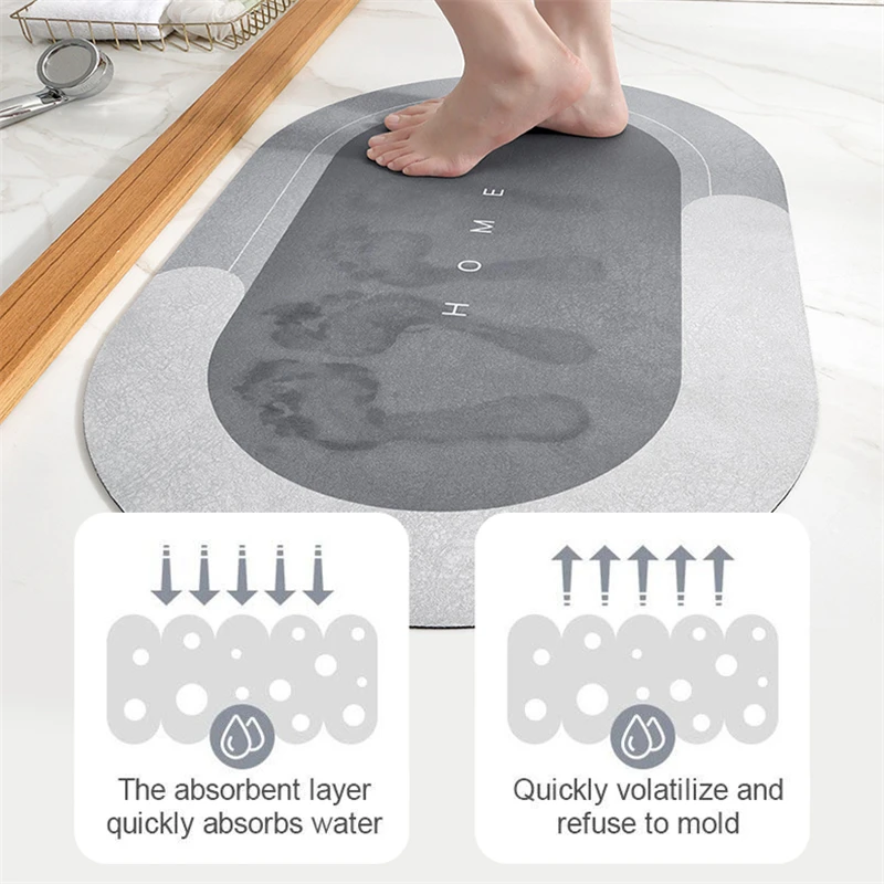 Super Absorbent Bath Mat Quick Drying Bathroom Napa Skin Carpet Modern Simple Non-slip Floor Mats Home Oil-proof Kitchen Clean