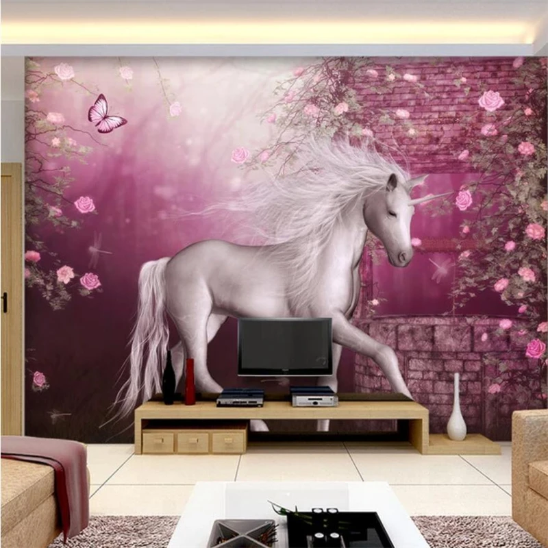 Customized Wallpaper 3d European Pastoral Unicorn Prince Charming Wallpaper Living Room Bedroom TV Background Wall paper 3d обои