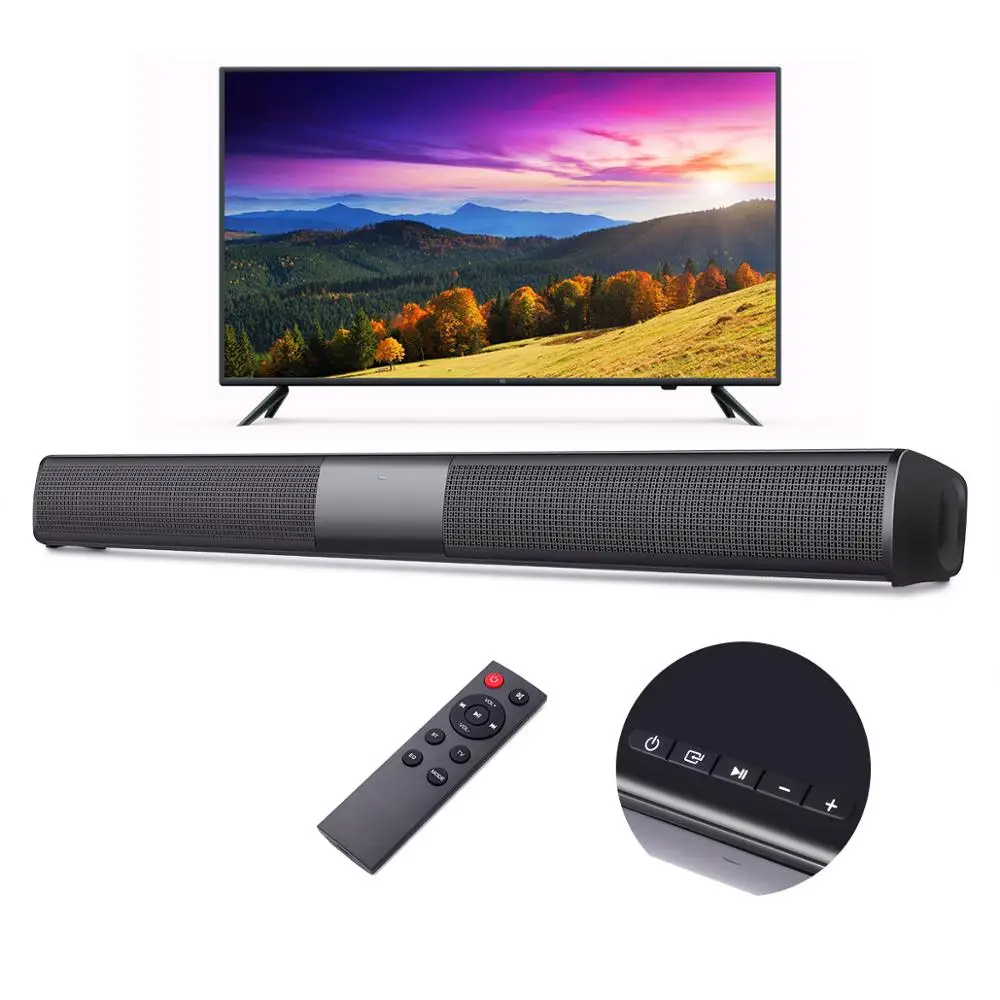 20W Portable Column Soundbar Bluetooth-compatible Speaker Powerful 3D Music Sound bar Home Theater Aux 3.5mm TF  For TV PC