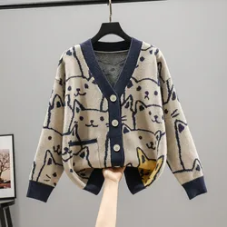 new early autumn sweaters aging foreign style fried Street cardigans knitted coats women retro Japanese lazy