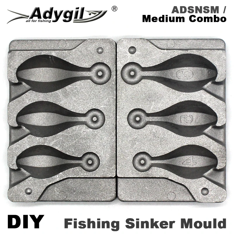 Adygil DIY Fishing Snapper Sinker mold ADSNSM/Medium Combo Snapper Sinker 112g 140g 168g 3 ubytki