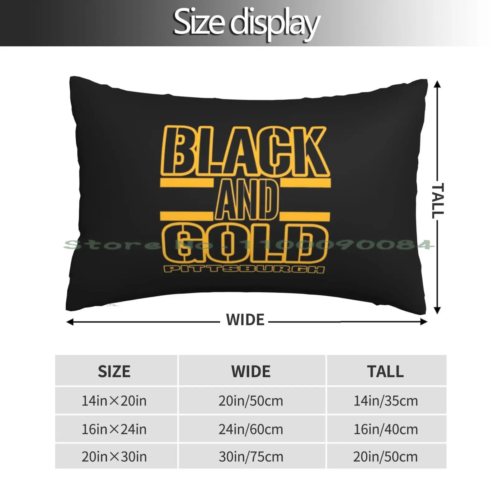 Pittsburgh Lyfe Black And Gold Pillow Case 20x30 50*75 Sofa Bedroom Buccaneers Pennsylvania Pittsburgh Soccer Tampa Steelers