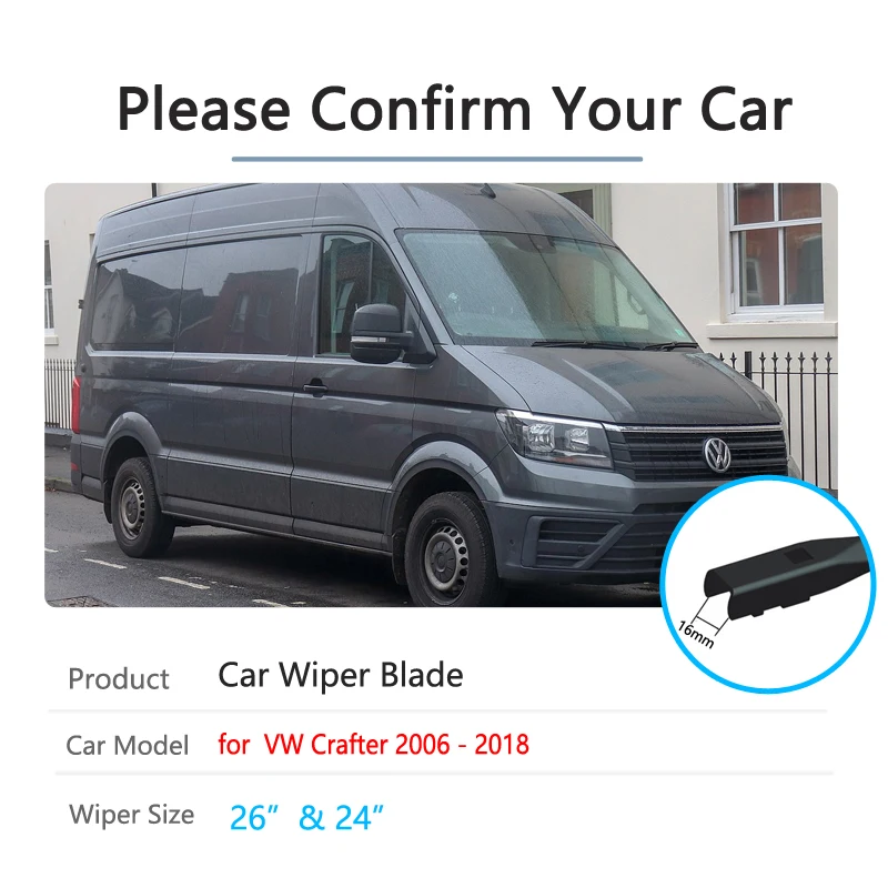 

for VW Crafter 2006~2018 Car Wiper Blades Front Windscreen Wipers Car Accessories 2007 2008 2009 2010 2011 2012 2013 2014 2015