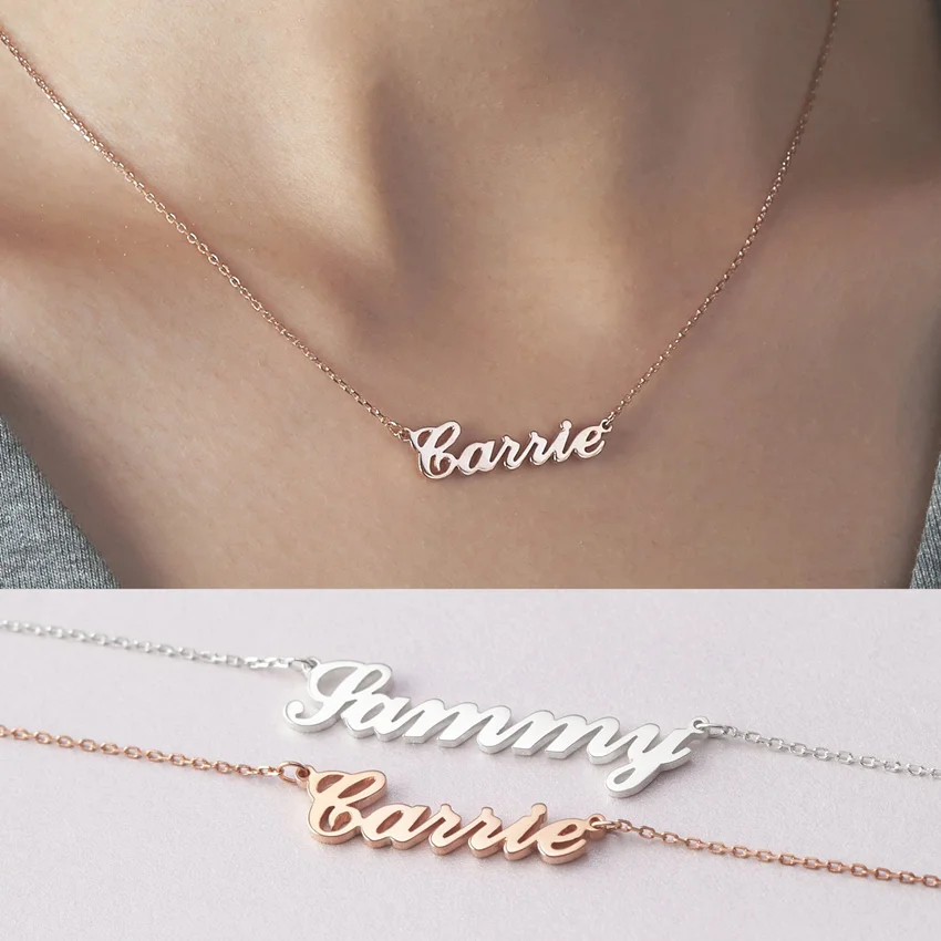 Custom Name Necklace for Women Personalized Nameplate Pendant Necklaces Handmade Customized Products Stainless Steel Jewelry BFF