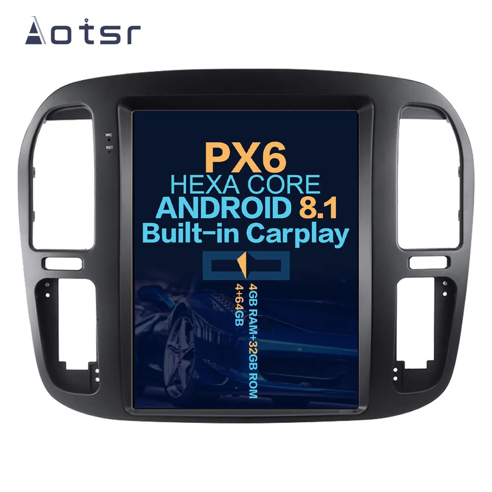 Car Radio 12.1“  Vertical screen Android 13 Car DVD Multimedia player GPS Navigation For TOYOTA LAND CRUISER LC100 92-02 WiFi