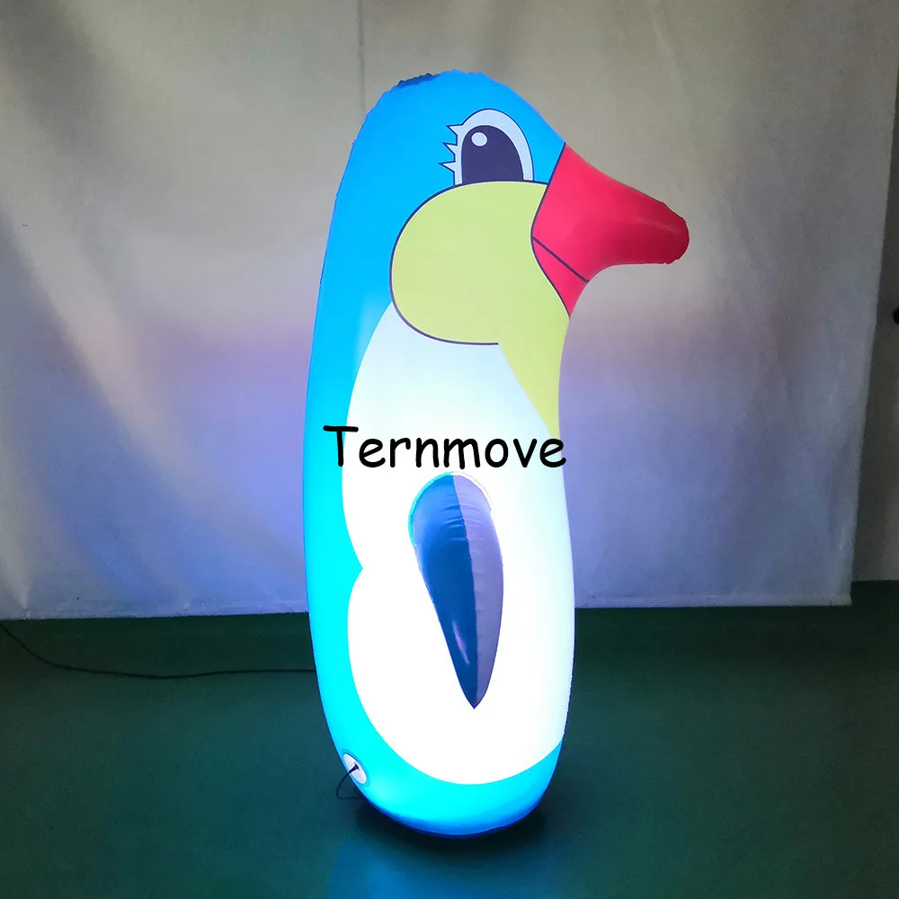 

Inflatable Penguin with led light Colorful Penguin Tumbler Children Inflatable Toys Animal Balloon 1.5m touch shift color