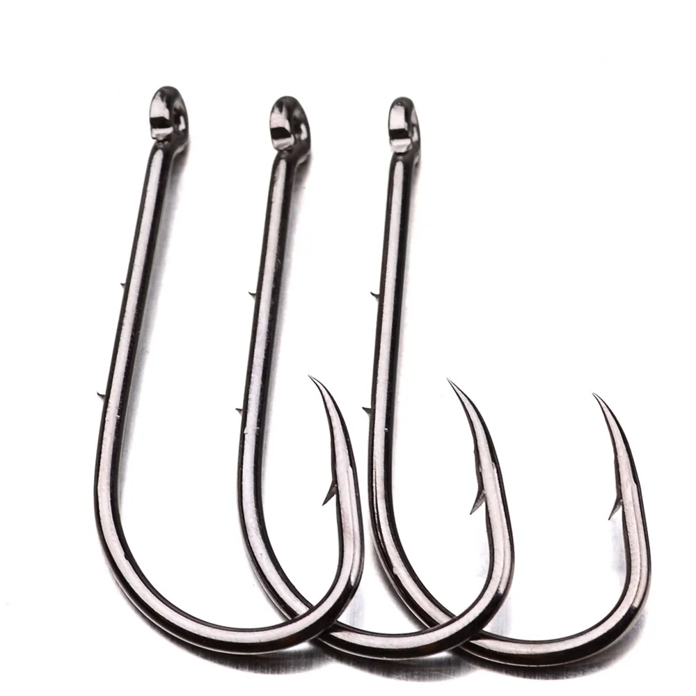 20pcs/lot Carbon Steel Fishing Hooks Jig Head Big Crank Bass Hook  Crank Barbed Hook for Soft Worm Bass Carp Fishing