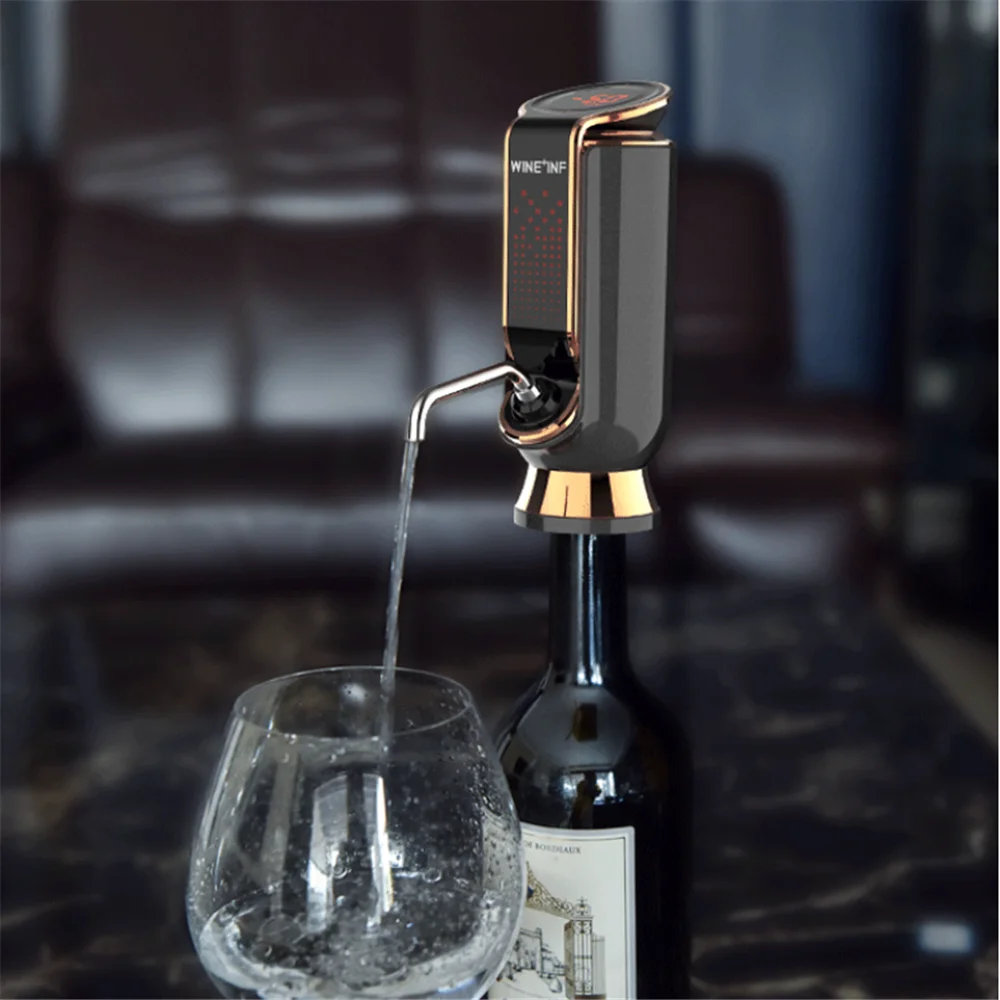 

Auto Electric Quick Wine Decanter USB Charge Adjustable Whisky Wine Pourer Aerator Fresh-keeping 10 days for Father's Day Gifts