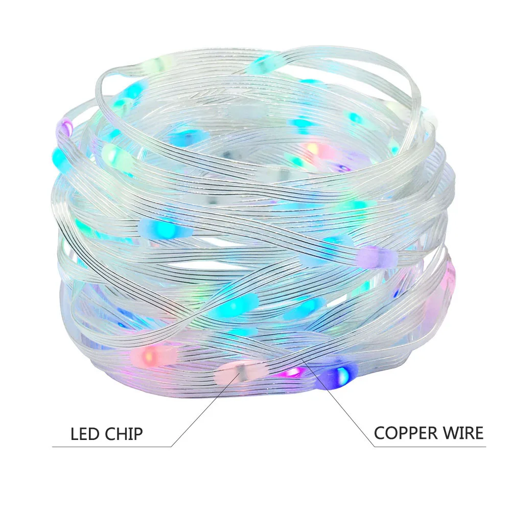 WS2812B RGB LED String 5M 10M Christmas Lights WS2812  Led Strip Bluetooth Music Full Color Addressable Individually DC5V