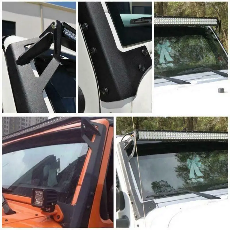 52inch LED Lights Bar Windshield Mounting Brackets for Jeep Wrangler JK Straight Car Accessories New 4x4 Off Road Tuning
