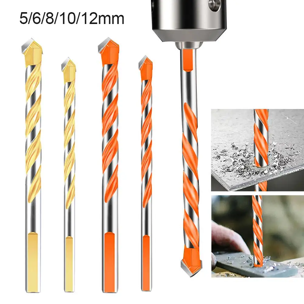 

5/6/8/10/12mm Twisted Four-Edged Diamond Cross Hex Tile Bits Glass Ceramic Concrete Hole Opener Alloy Triangle Drill