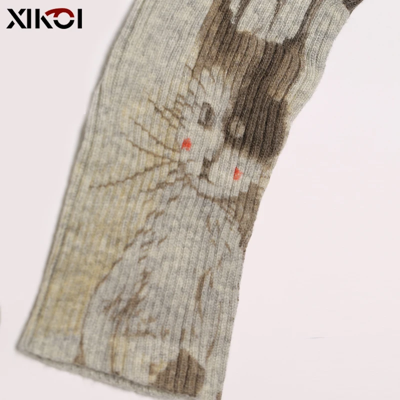 Suéter con estampado de gato para mujer, vestidos de gran tamaño, jersey de tela suave a la moda, novedad de primavera e invierno, 2021