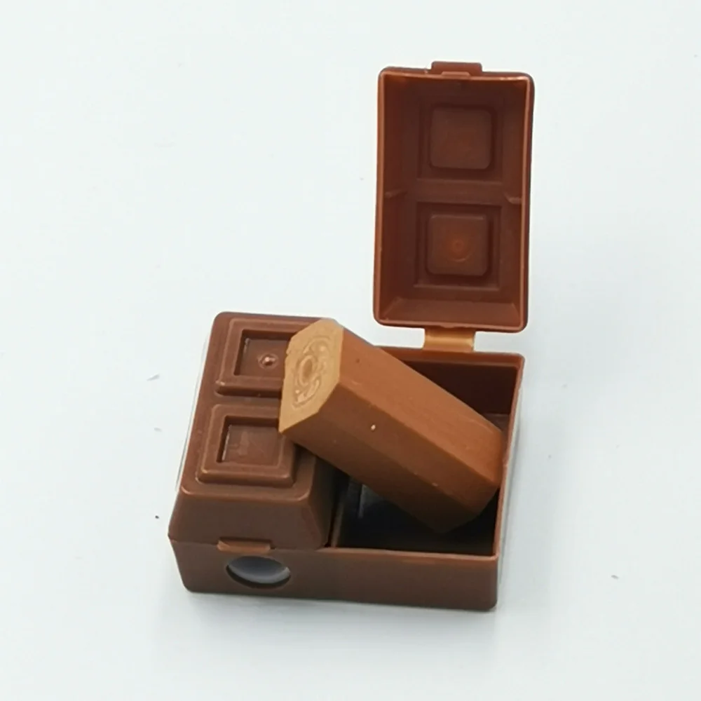 5 teile/los Kreative Schokolade Form Bleistift Spitzer mit Radiergummi als Schule Stationären – Detail 7