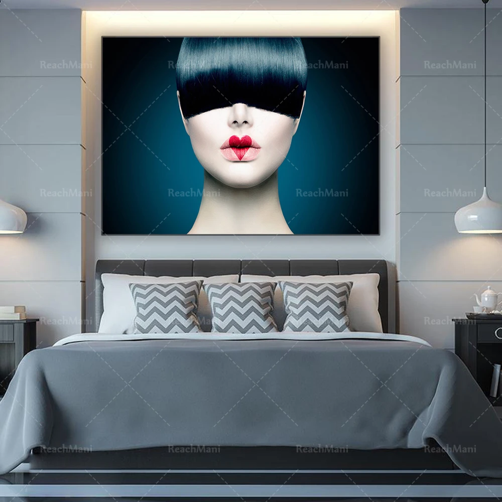 Fashion woman wall art, fashion makeup, gorgeous lipstick, modern wall art, pink lip print art decorative wall poster