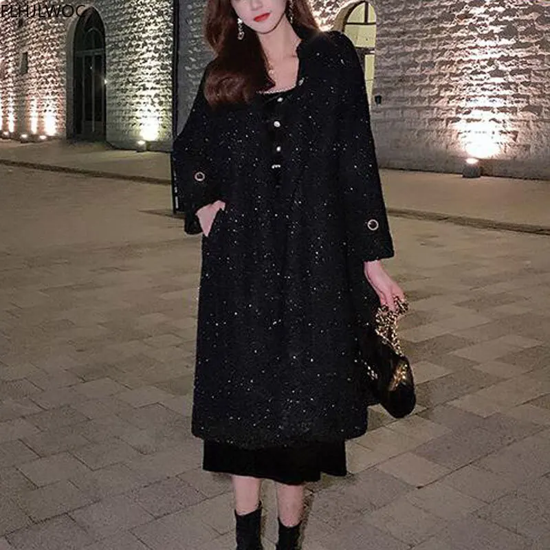 Robe élégante en dentelle blanche et noire pour femme, tenue de soirée à manches longues, Style français, à la mode, Patchwork, N3002