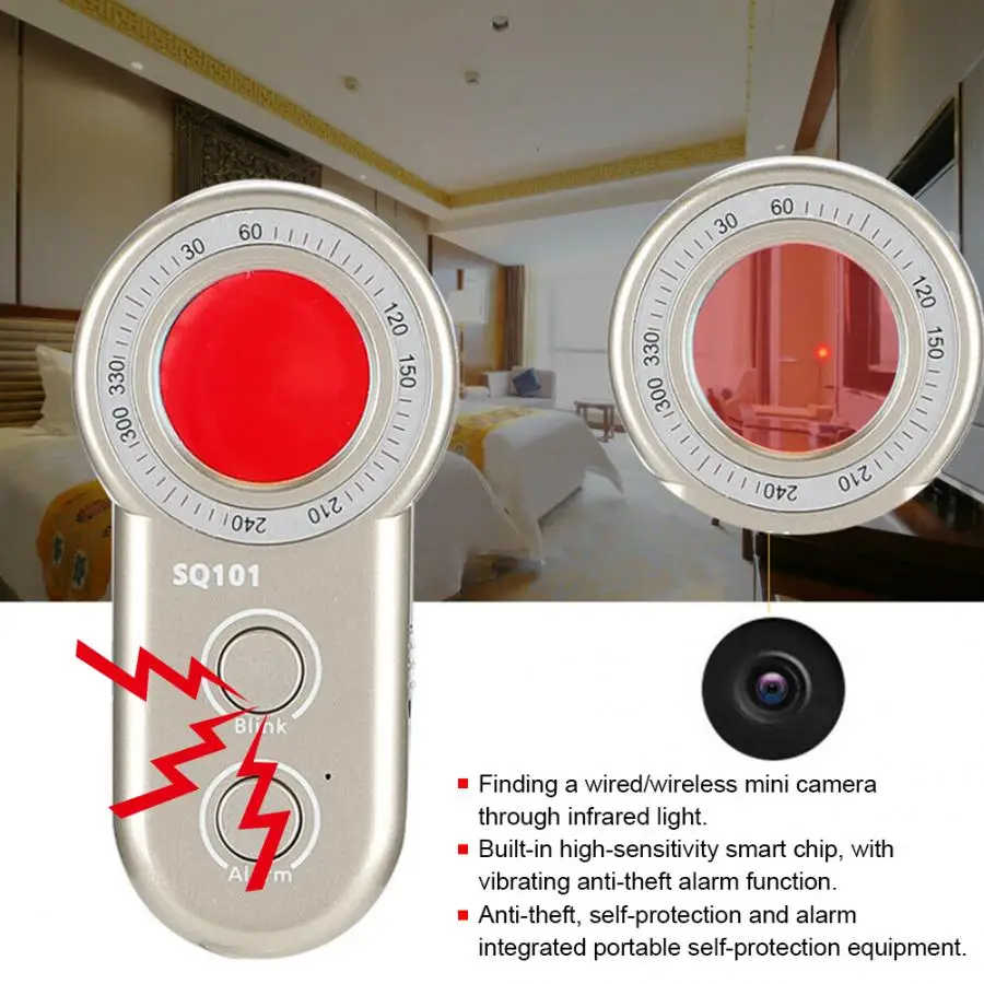 SQ101 Anti-Spy Anti-Monitoring Camera Dectector Infrarood Anti-Diefstal Security Scanner Locator Compact Lichtgewicht