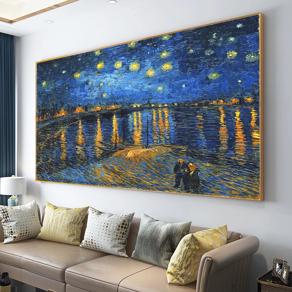 

Van Gogh Famous Painting Starry Night Canvas Paintings Pictures and Print Wall Art for Living Room Cuadros No Frame