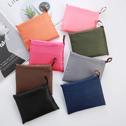 Bolsa De Nylon De Estilo De Lazer Grosso, Bolsa De Ombro Portátil, Ambiental Amigável, Poliéster Reutilizável, Saco De Compras Dobrável