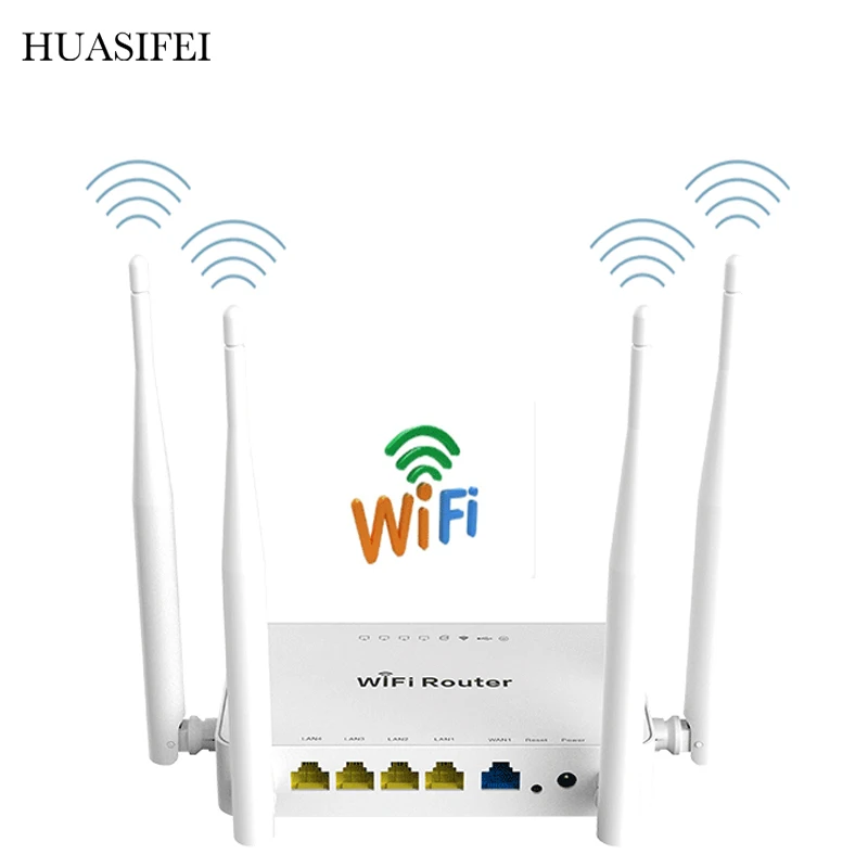 HUASIFEI-300Mbps WiFi 라우터 2.4Ghz 4 안테나 4 * Lan 및 1 * Wan 포트 지원 3G 4G USB 모뎀, 홈 네트워크 무선 WiFi openWRT