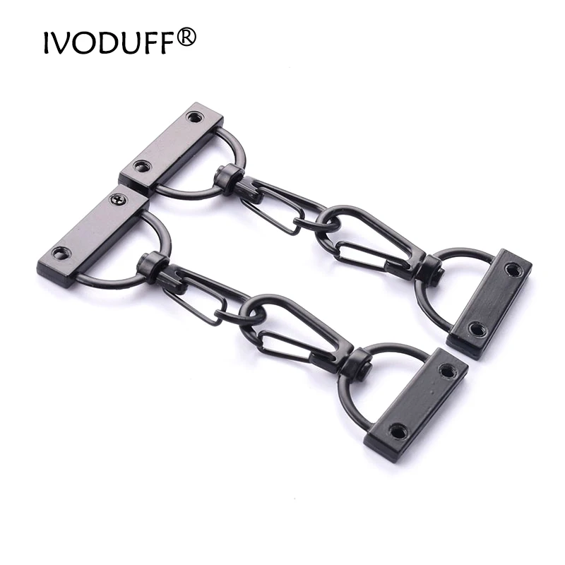 10pcs Metal Cord Crimps End Tip Caps Connectors Snap Hook Trigger Clasps Clips for Leather Craft Bag Strap Belt