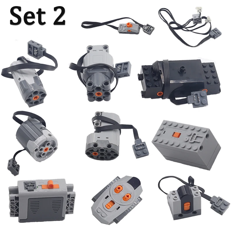 Technical Motor Kit  Power Function High-tech Parts PF DIY Switch IR Remote Control Receiver Battery Box Train Motor