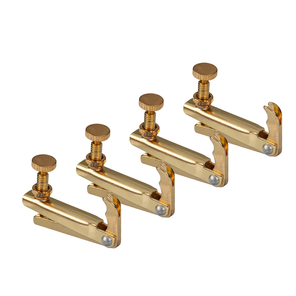 4PCS Violin Fine Tuner Adjuster Copper Gold Alloy Silver For 3/4 4/4 Size  Accessory  DIY Fiddle Repair Tailpiece