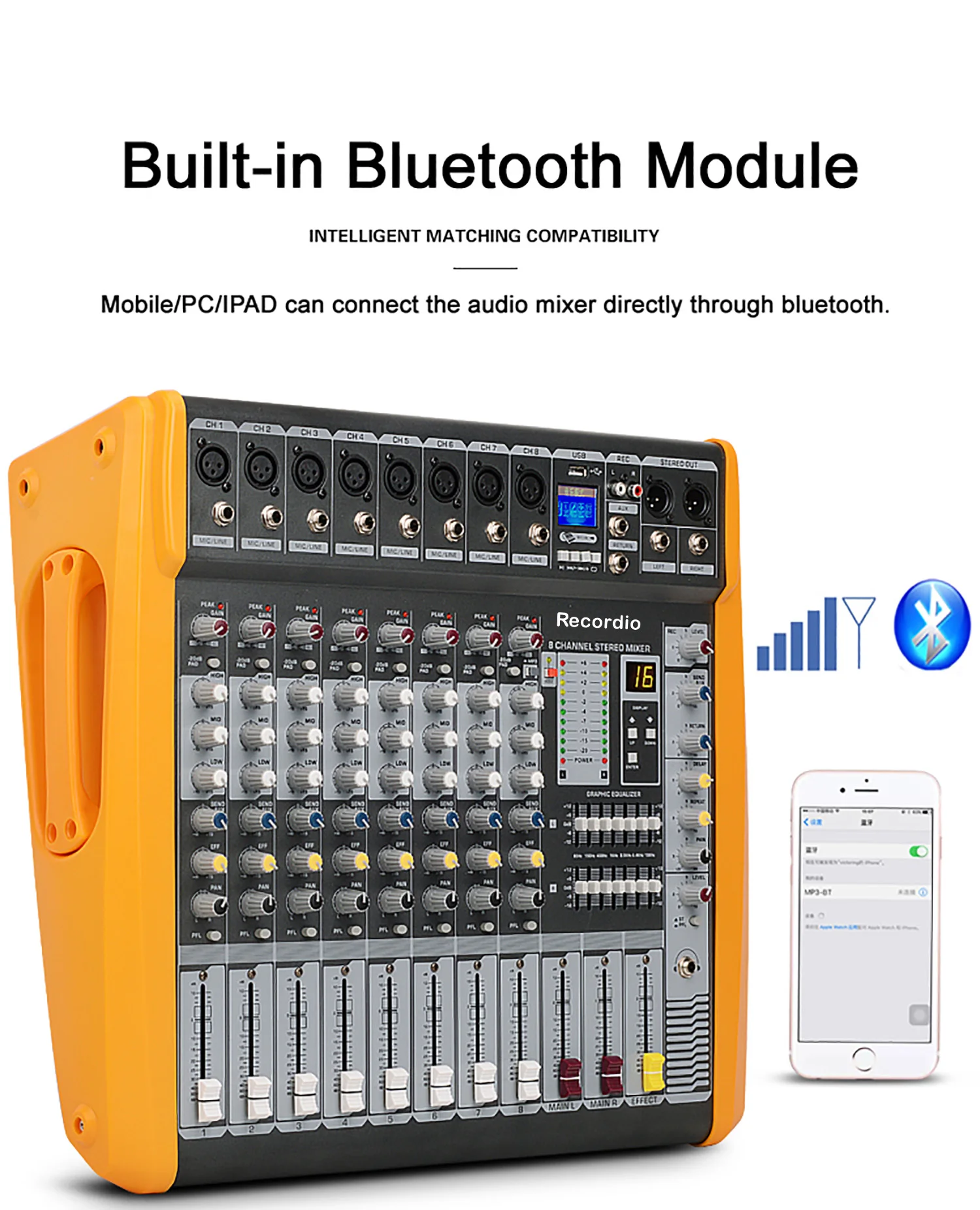 Imagem -05 - Amplificador de Potência Misturador de Som Bom Preço para dj Estágio Fácil Desempenho ao ar Livre Gax-pm12 Profissional 600w 12-channel