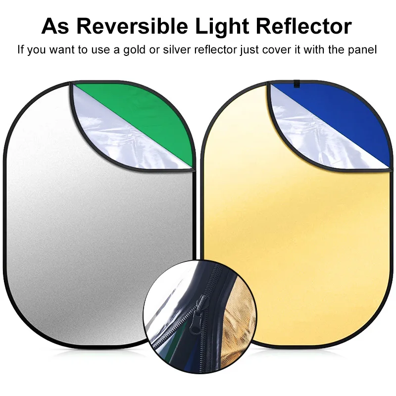 Imagem -05 - Refletor Oval Portátil Dobrável Photo Board Chroma Key Tela Azul e Verde Contexto para Photo Studio 200x150cm