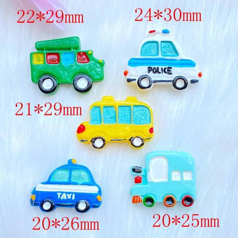 10Pcs/Lot New Resin Mini Toy Car Flat Back Scrapbooking Hair Bow Center Embellishments DIY Accessories W64