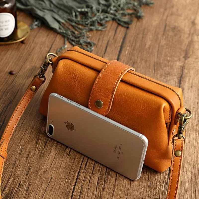 Women’s Genuine Leather Shoulder Bag 2024 Trendy Brand Small Buckle Messenger Bag Fashion Ladies Crossbody Bags Female Bolsas