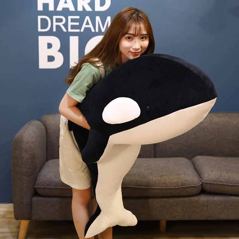 

60-100CM Big Whale Stuffed Animal Toy Pillows Simulated Killer Whale Toy Cute Killer Whale Toy Gift Children's Bed Dolls