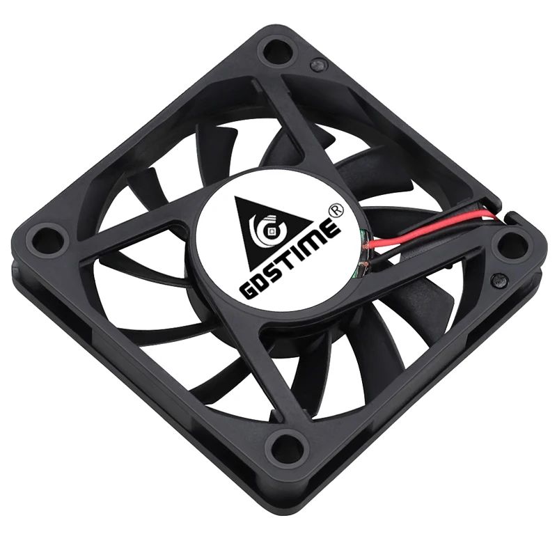 2 Pieces Gdstime 2Pin DC 5V 12V 24V 24 Volt 6cm 60x60x10mm 60mm Dual Ball Bearing Brushless Cooling Fan 60mm x 10mm  Cooler