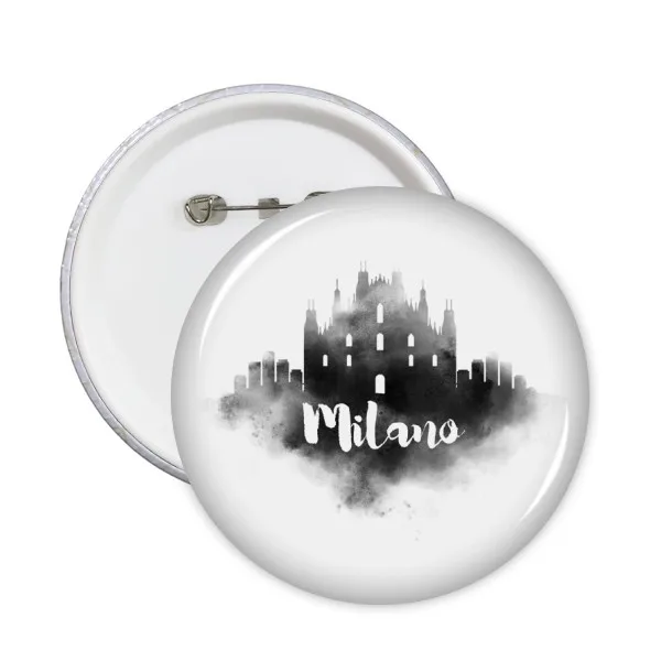 

Milano Italy Ink City Round Pins Badge Button Clothing Decoration Gift 5pcs