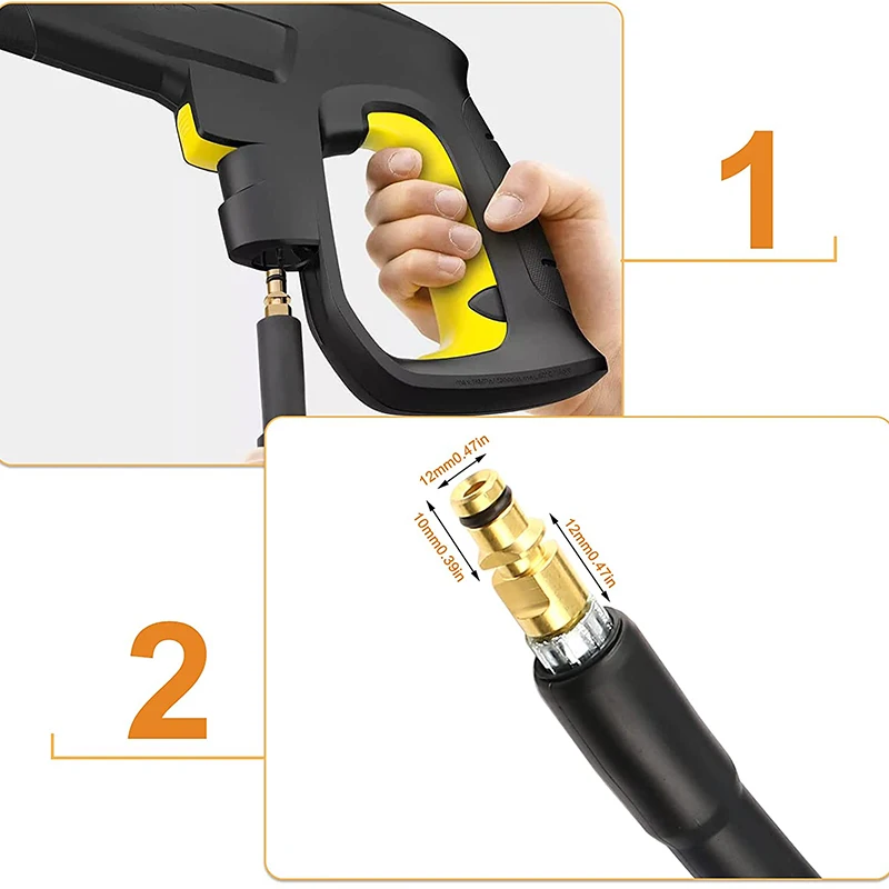 Manguera Repuesto Hidrolimpiadora Kärcher K2-K7 10 Metros – Quick Connect, Conectores Latón, 200 Bar
