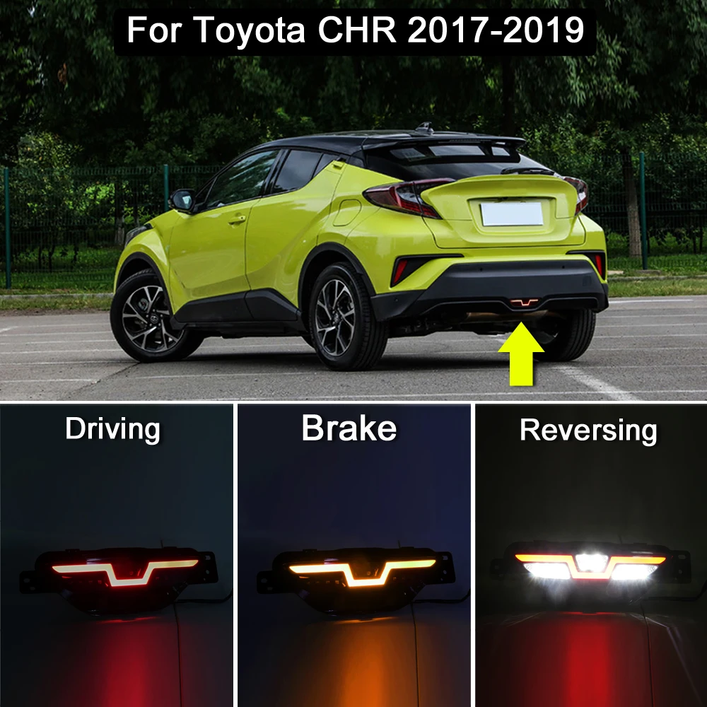 For Toyota CH-R CHR 2017 2018 2019 Three Function LED Rear Fog Lamp Tail Warning Light Braking Light Reversing Backup Lights