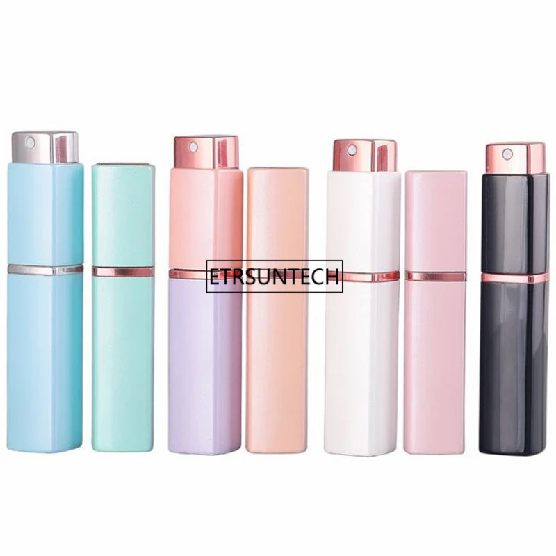 50pcs 10ml Travel Perfume Atomizer Female Parfum Bottle Rotating Aluminum Perfume Dispensing Spray Bottle F3676