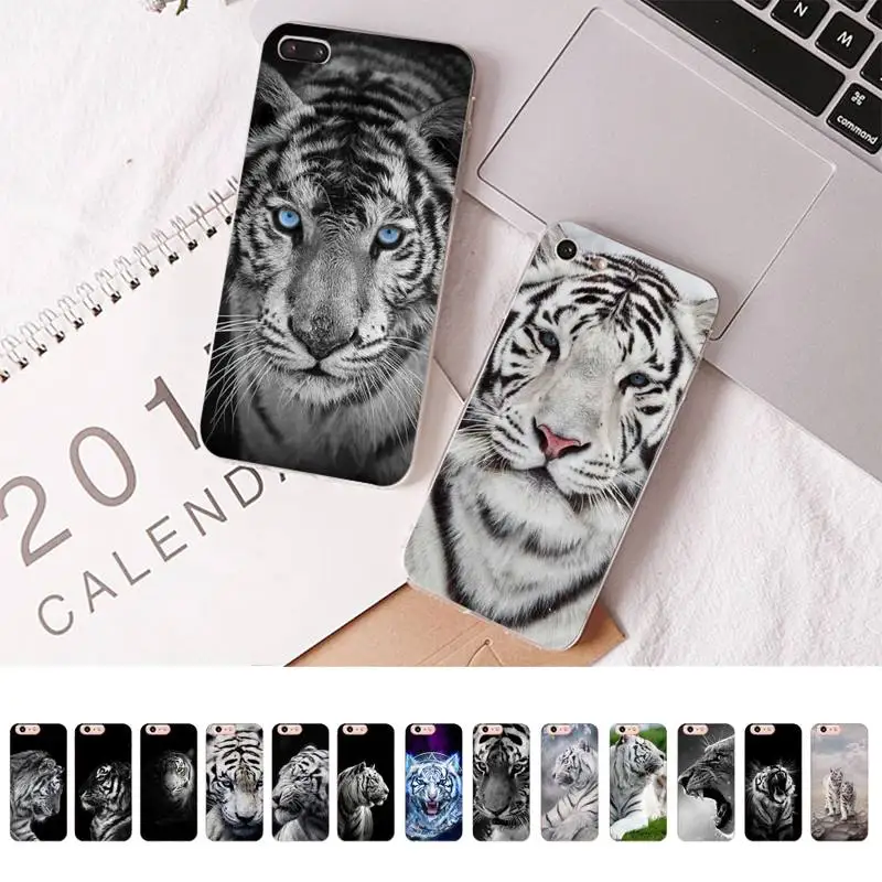 FHNBLJ white tiger Phone Case for iPhone 11 12 13 mini pro XS MAX 8 7 6 6S Plus X 5S SE 2020 XR case