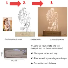 Custom 3D photo night light USB lamp #3