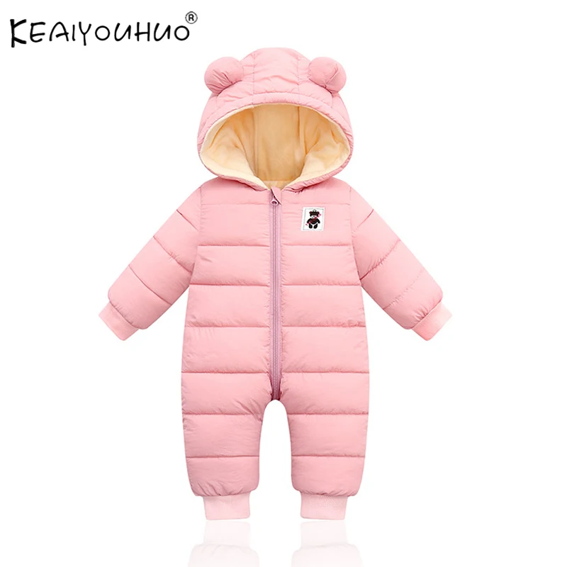 Newborn Jumpsuit Fashion Winter Baby Kids Clothes Hoodies Overalls Baby Boys Snowsuit Snow Wear Girl Coats Children Outfit 0-2Y