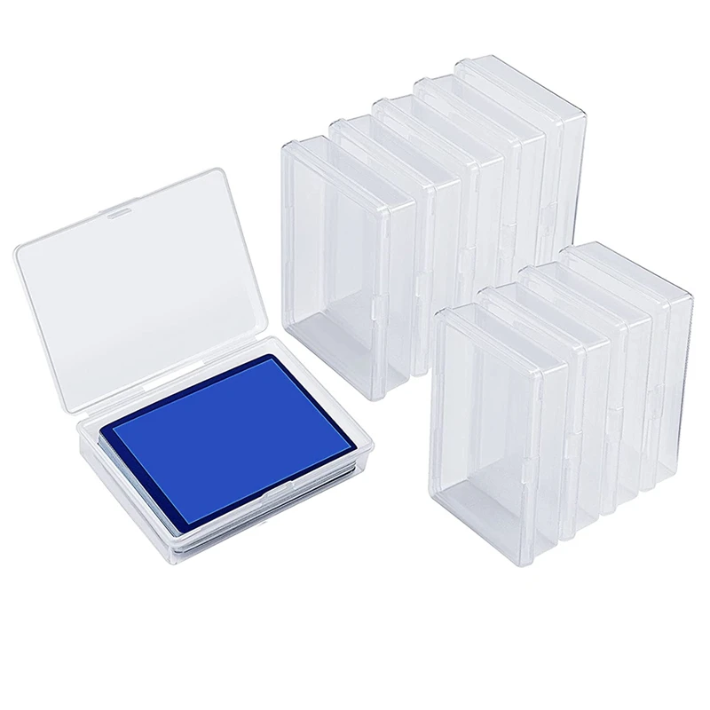 10Pcs Playing Card Box Trading Card Case Card Storage Organizer Clear Card Case Plastic Storage Box for Gaming Cards