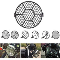 7'' Retro Motorcycle Mesh Mask Vintage Grill Side Mount Universal Motorcycle Headlight Lamp Cover Protector