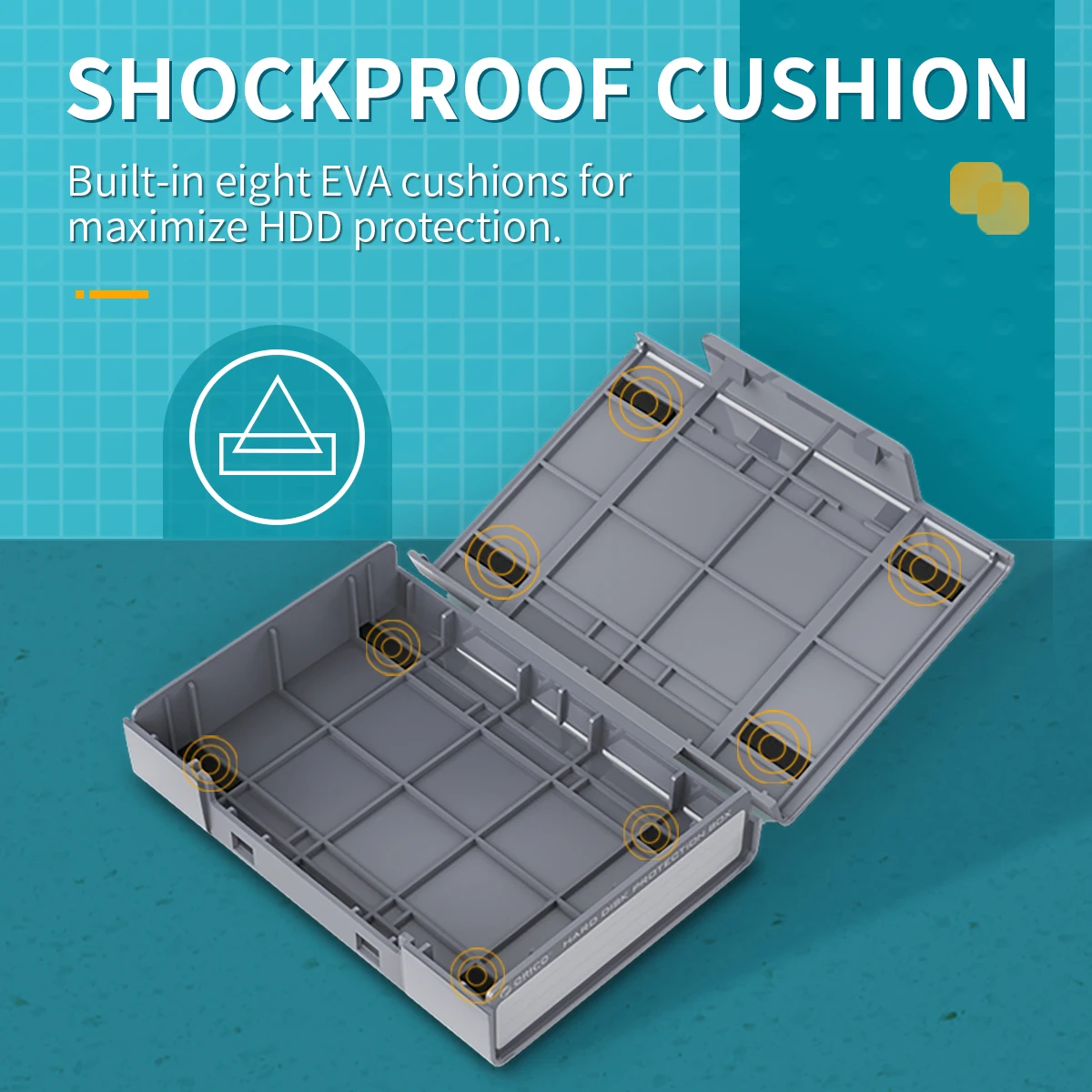 ORCIO  2.5" 3.5" Hard Drive Disk Protect Box Hard Case Box with Label for M.2 SSD HDD Case Water-proof Storage Box