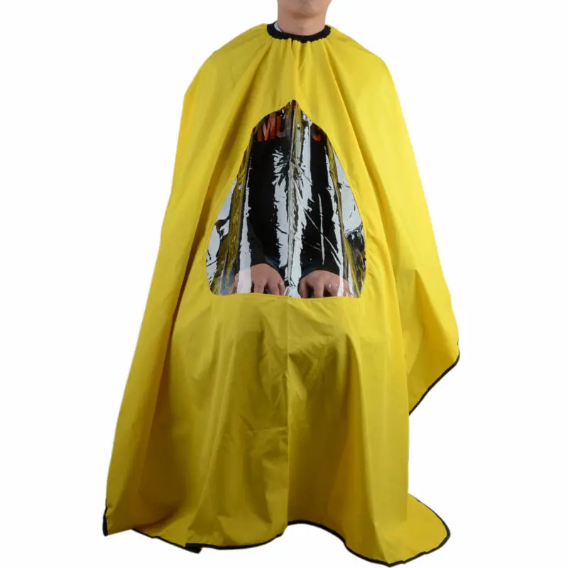 Adult Barber Hair Cutting Gown Cape Hairdresser Apron With Viewing Transparent Window Pro Salon Barber Hair Hairdresser Apron