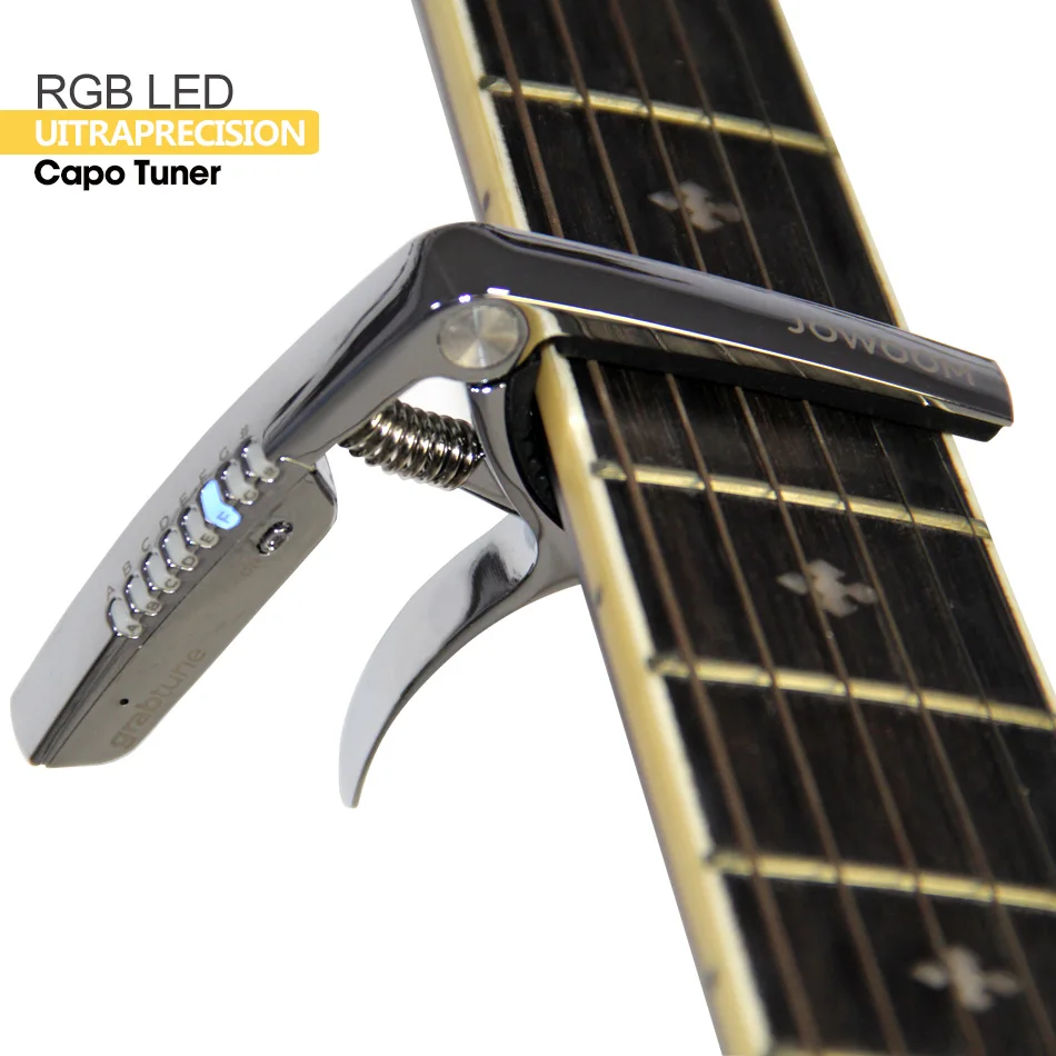 Guitar Capo JOWOOM GRABTUNE 2-in-1 Multi-functional Capo Tuner Zinc Alloy  RGB LED Indicator