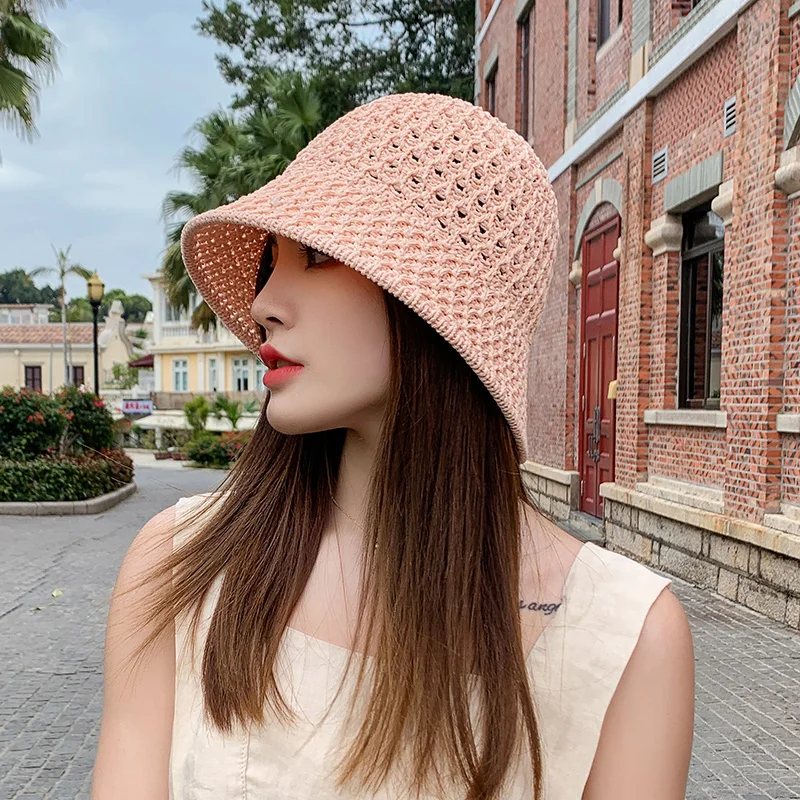 NEW 2021 Womens Straw Hats Chinese Panamas UV Protection Sun Visor Beach Hats Women Visors Foldable Female Women Summer Sun Hat